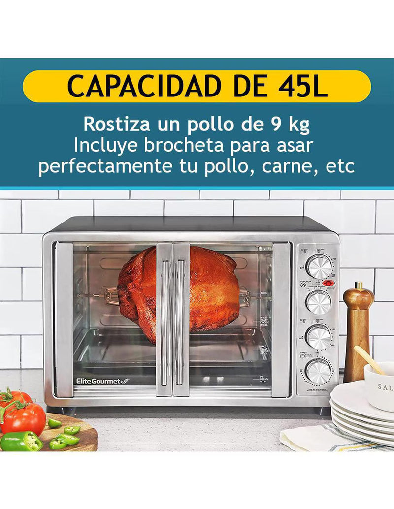 Horno de Convección Elite Gourmet – Modelo ETO-4510M (45 L)