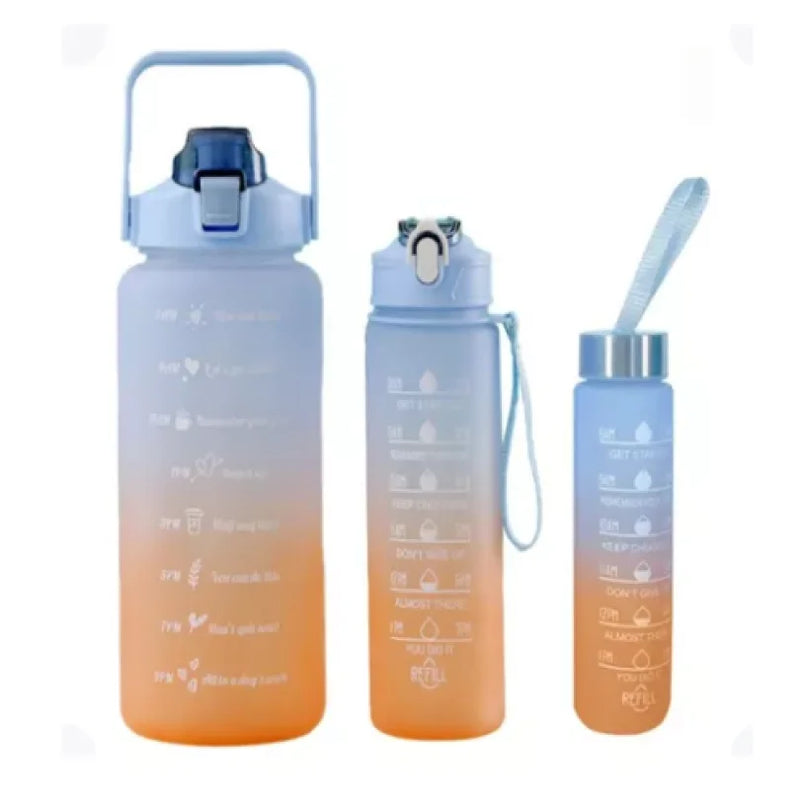 Kit 3 Botellas de Agua Squeeze Motivacionales