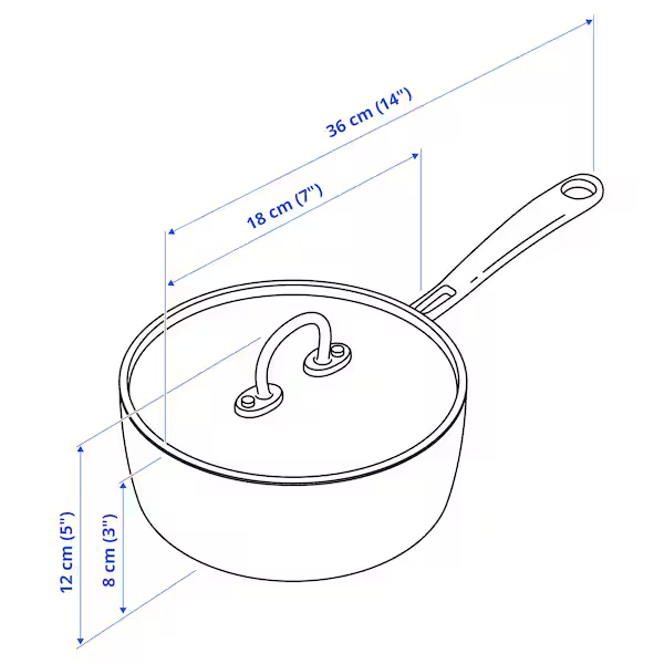 Cacerola con tapa, cobre/acero inoxidable, 2 qt